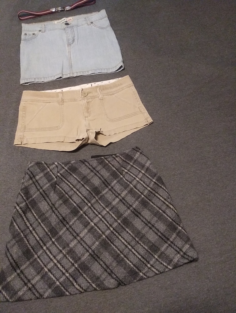 Lot 4 Hollister Y2k 90s Tan Front Slash Pockets Chino Shorts skirt 1 Boca blues